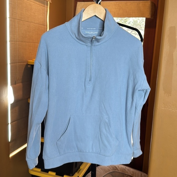 Marc New York Marc Jacob Quarter Zip Ribbed Pullover Jacket Blue Size Medium - Picture 4 of 10
